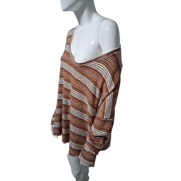 Sadie & Sage Oversized Women's size Medium Striped Knit Grungecore Academia Top - Picture 3 of 13